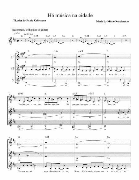 Free Sheet Music H Msica Na Cidade Ssa