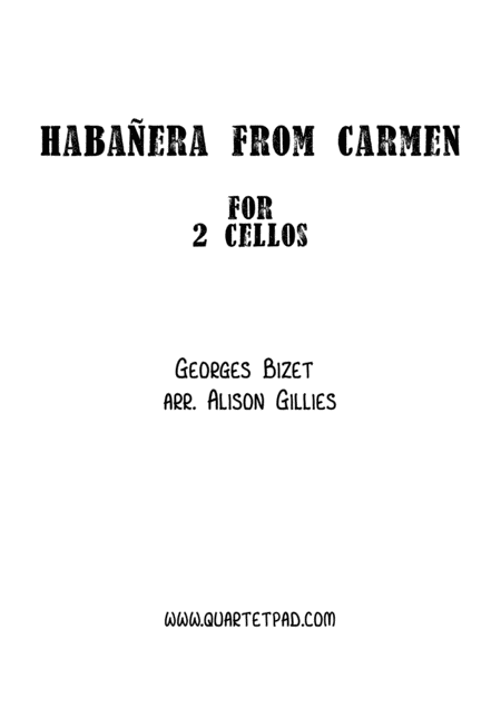 Habaera From Carmen Cello Duet Sheet Music