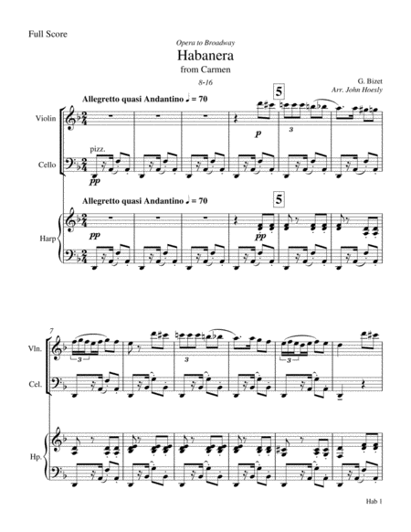 Habanera Chamber Ensemble Sheet Music