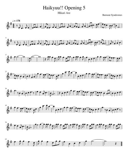 Free Sheet Music Haikyuu Opening 5