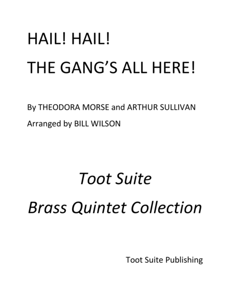 Hail Hail The Gangs All Here Sheet Music