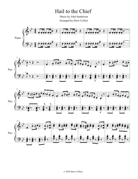 Free Sheet Music Hail To The Chief