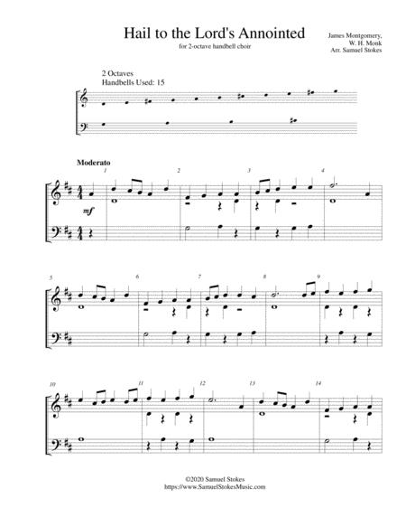 Hail To The Lord Annointed For 2 Octave Handbell Choir Sheet Music