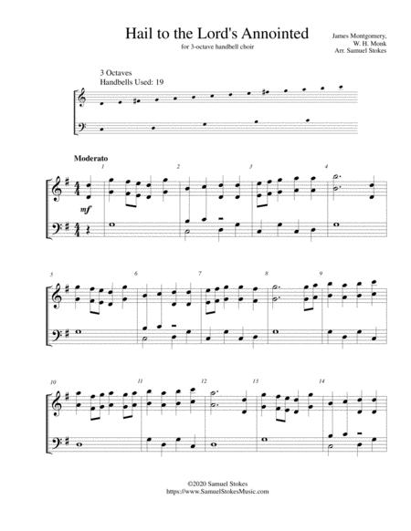 Hail To The Lord Annointed For 3 Octave Handbell Choir Sheet Music