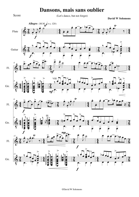 Haitian Lullaby Final Movement Dodo Titite Dansons Sans Oublier Flute And Guitar Sheet Music