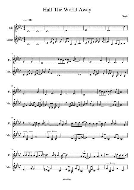 Half The World Away Sheet Music