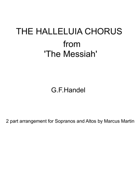 Free Sheet Music Halleluia Chorus