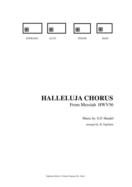 Free Sheet Music Halleluja Chorus Handel Hwv56 Messiah For Satb Pdf Files With Embedded Mp3 Files Of The Individual Parts