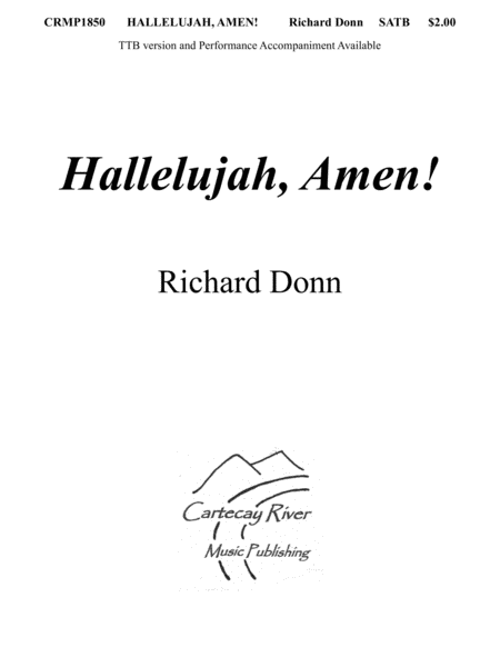 Free Sheet Music Hallelujah Amen Satb