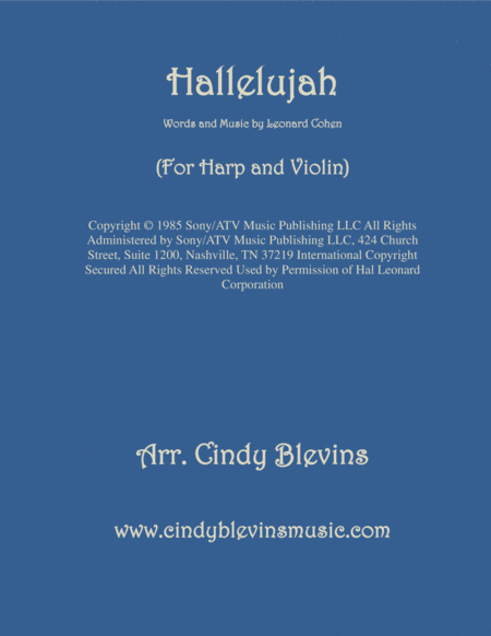 Free Sheet Music Hallelujah Arranged For Harp And Violin