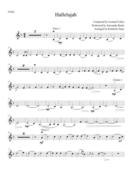 Hallelujah By Leonard Cohen Easy Violin Solo Sheet Music