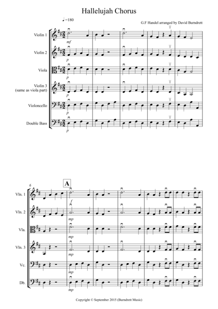 Hallelujah Chorus For String Orchestra Sheet Music