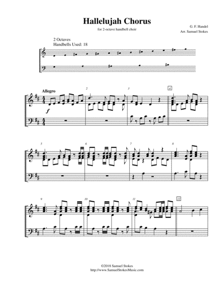 Hallelujah Chorus From Handels Messiah For 2 Octave Handbell Choir Sheet Music