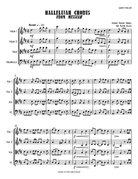 Hallelujah Chorus From Messiah String Quartet Sheet Music