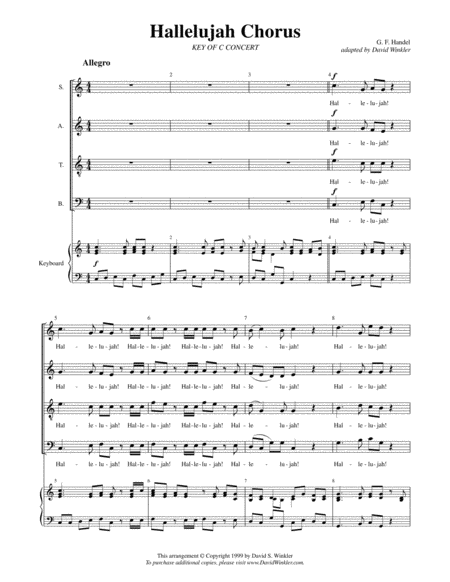 Free Sheet Music Hallelujah Chorus Satb Key Of C