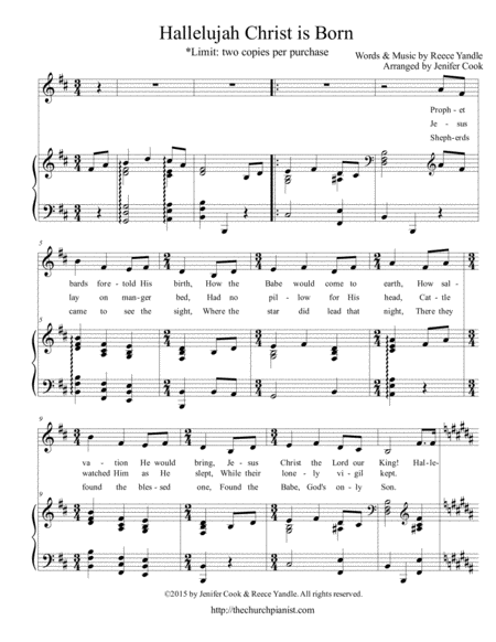 Hallelujah Christ Is Born Sheet Music