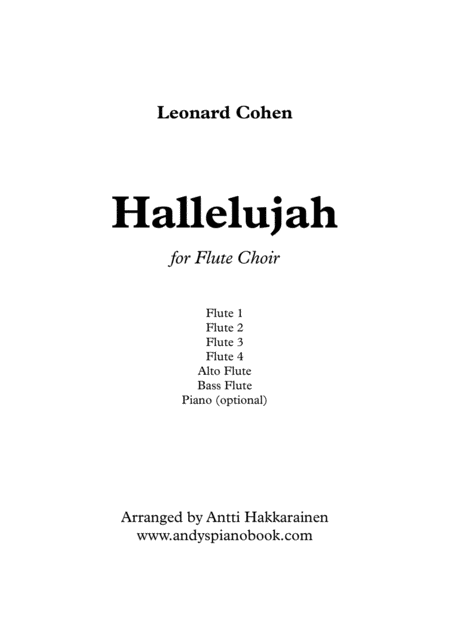 Hallelujah Flute Choir Sheet Music