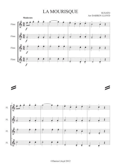 Hallelujah Flute Quartet Sheet Music