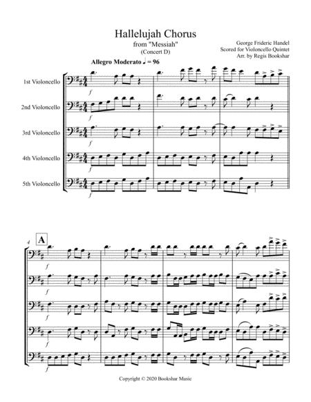 Hallelujah From Messiah D Violoncello Quintet Sheet Music