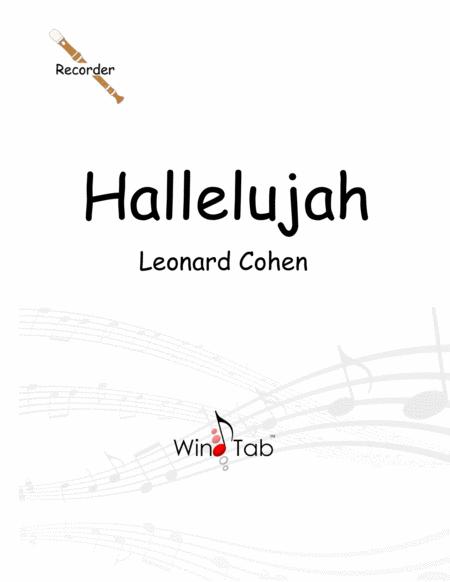 Hallelujah Recorder Tab Sheet Music