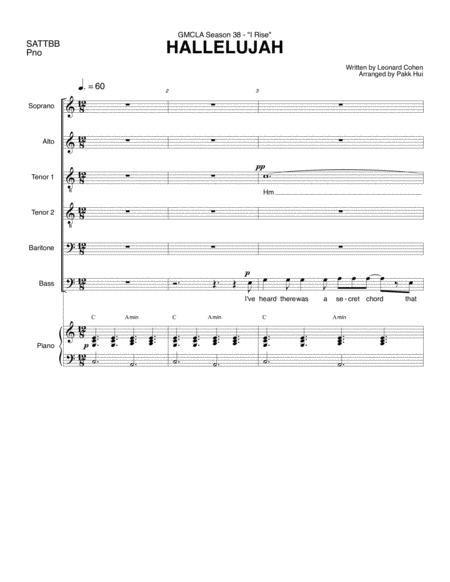 Free Sheet Music Hallelujah Sattbb And Piano