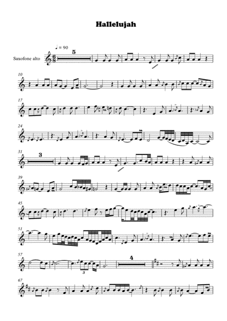 Hallelujah Saxofone Alto Sheet Music