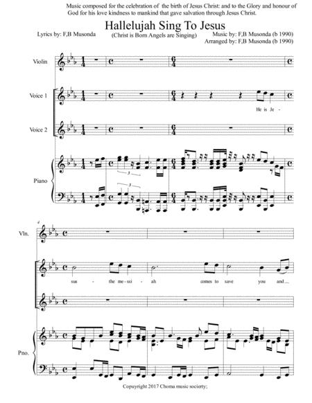 Hallelujah Sing To Jesus Sheet Music