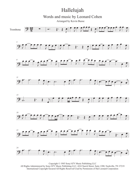 Hallelujah Trombone Sheet Music