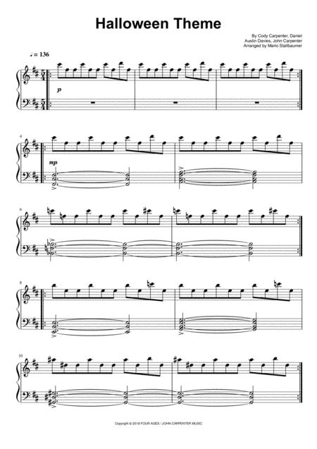 Halloween Theme Piano Solo Sheet Music