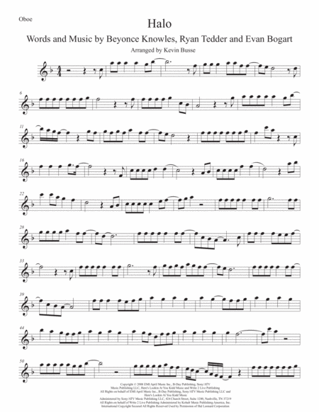 Halo Oboe Sheet Music