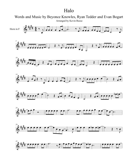 Halo Original Key Horn In F Sheet Music