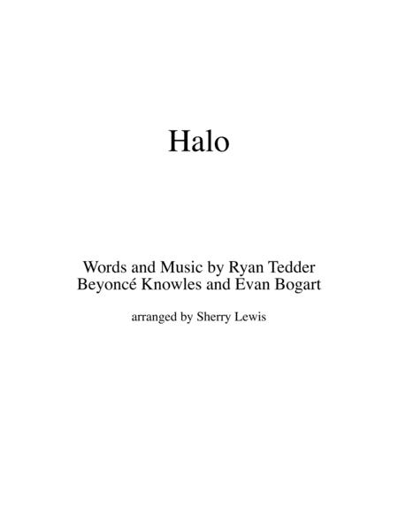 Halo Violin Solo For Solo Violin Sheet Music