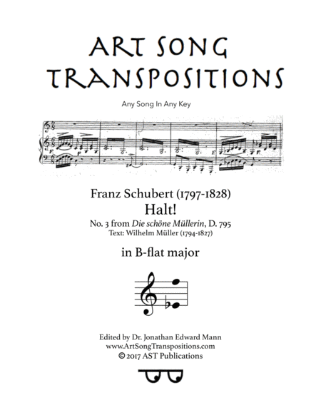 Free Sheet Music Halt D 795 B Flat Major