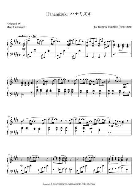 Free Sheet Music Hanamizuki