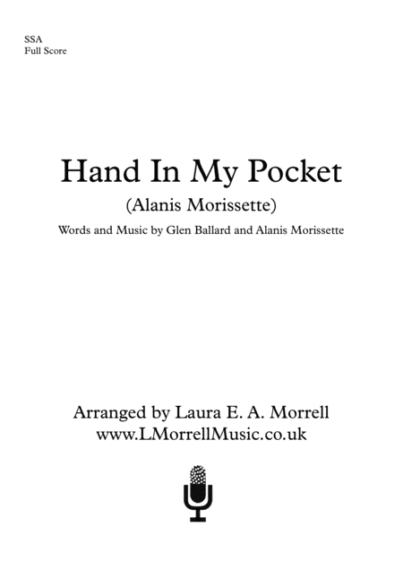 Free Sheet Music Hand In My Pocket 3 Part Female A Cappella Trio Ssa