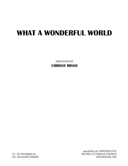 Handbells What A Wonderful World Sheet Music