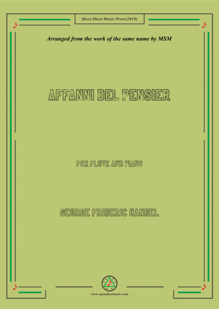 Handel Affanni Del Pensier For Flute And Piano Sheet Music