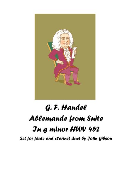 Handel Allemande Set For Flute And Clarinet Duet Sheet Music