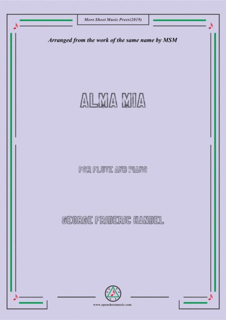 Handel Alma Mia For Flute And Piano Sheet Music