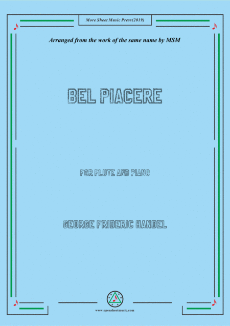 Handel Bel Piacere For Flute And Piano Sheet Music