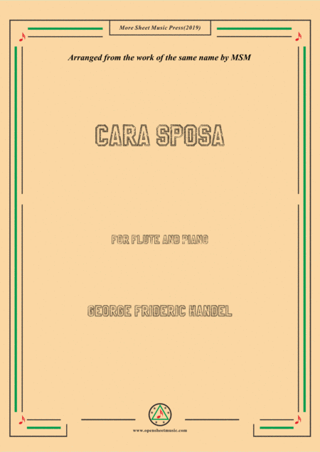 Free Sheet Music Handel Cara Sposa For Flute And Piano