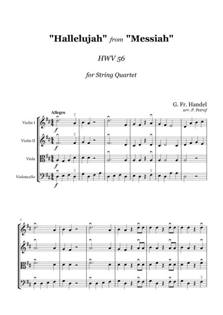 Handel Hallelujah String Quartet Score And Parts Sheet Music