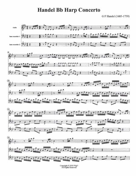 Handel Harp Concerto Mvt 1 Sheet Music