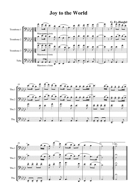 Free Sheet Music Handel Joy To The World