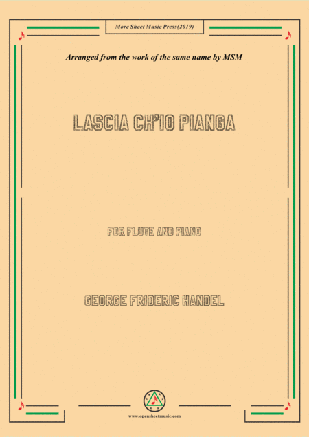 Handel Lascia Ch Io Pianga For Flute And Piano Sheet Music