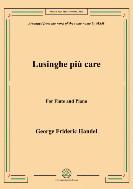 Handel Lusinghe Pi Care For Flute And Piano Sheet Music