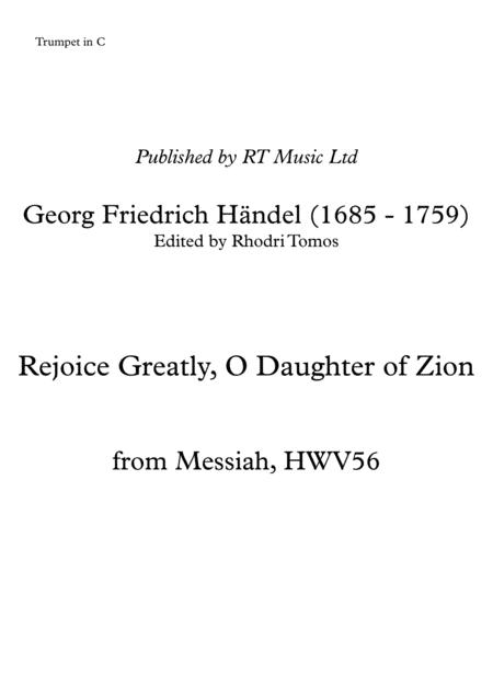 Handel Messiah Hwv56 Rejoice Greatly Trumpet Solo Parts Sheet Music