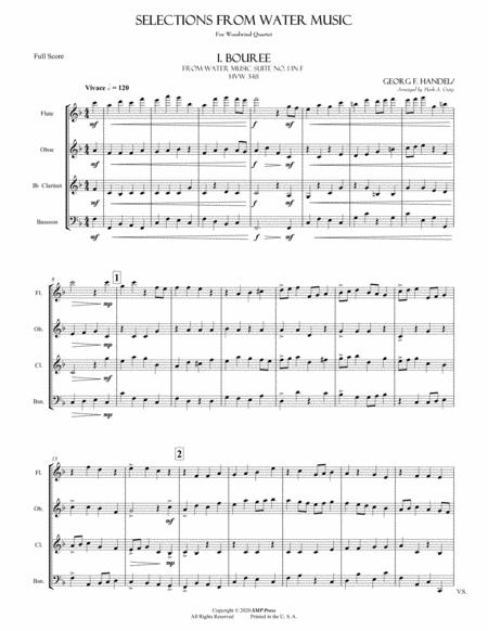 Handel Selections From The Water Music Suites Wwqrt Sheet Music