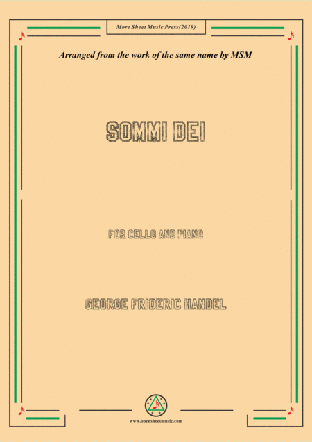 Free Sheet Music Handel Sommi Dei For Cello And Piano