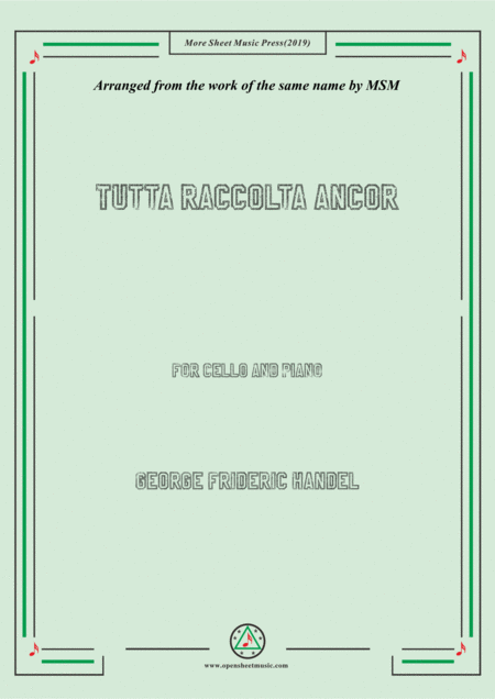 Free Sheet Music Handel Tutta Raccolta Ancor For Cello And Piano